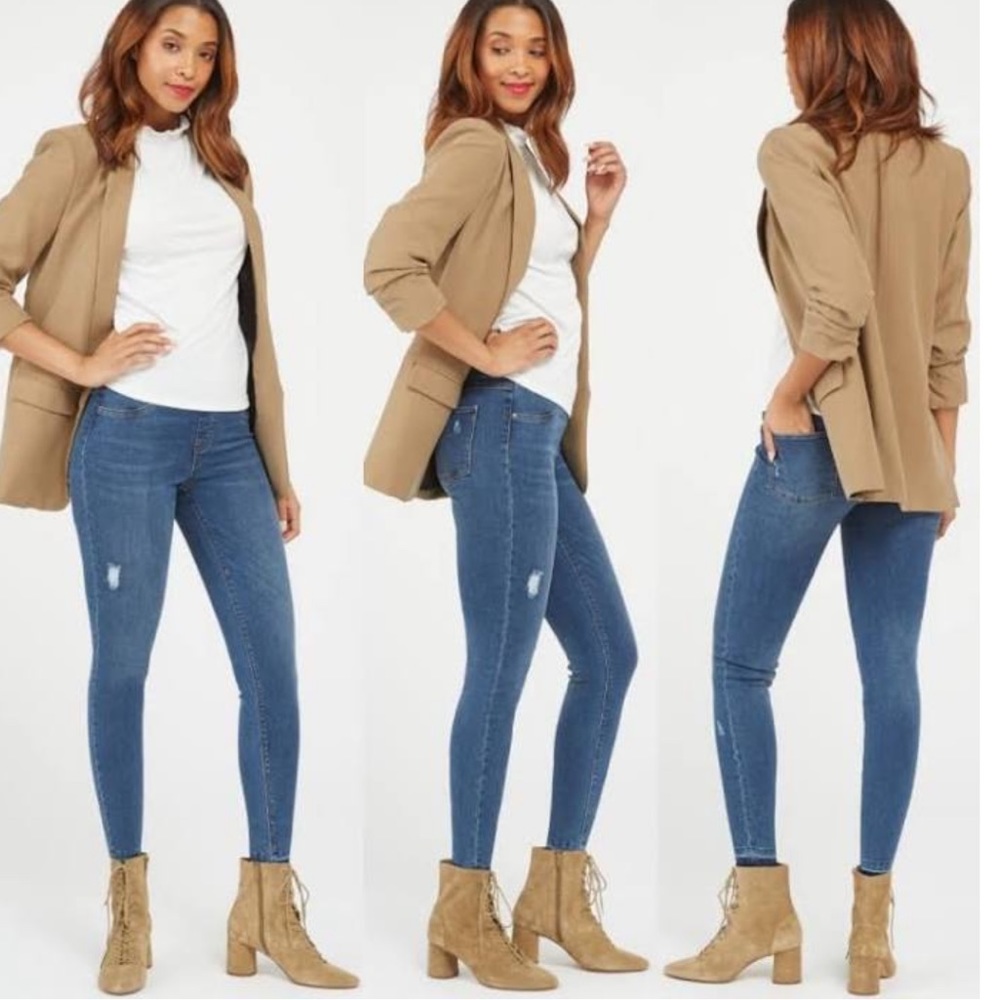 Spanx distressed ankle skinny jeans